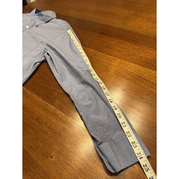 Large Orvis Heritage Wash Solid Blue Button Up Long Sleeve Shirt - Picture 11 of 11